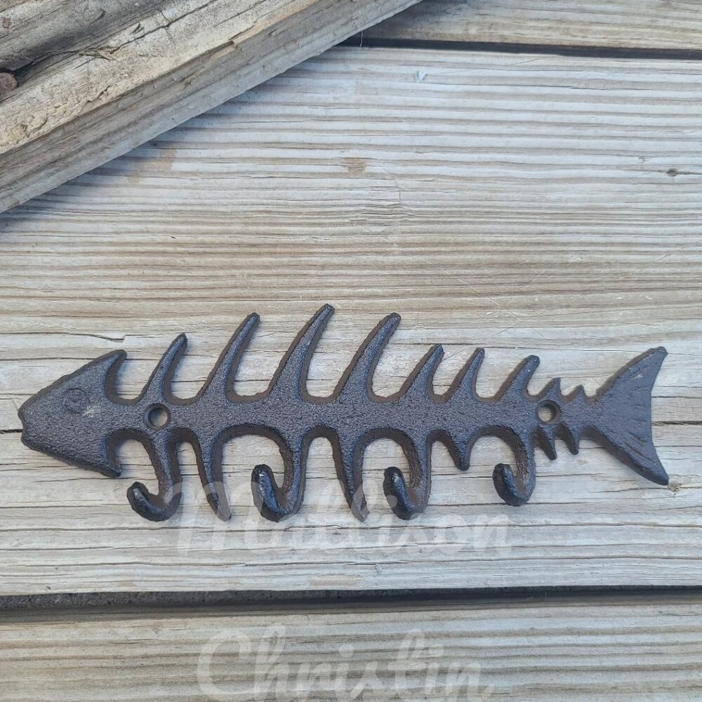 Fish Bone Key Rack Towel Hat Coat Key Hook